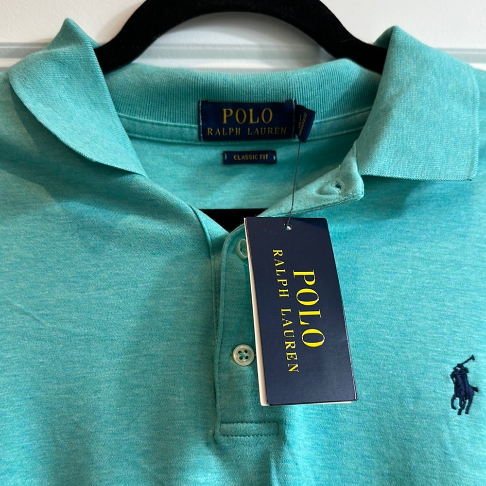 Polo by Ralph Lauren Men's Green Polo Shirt - Picture 3 of 4